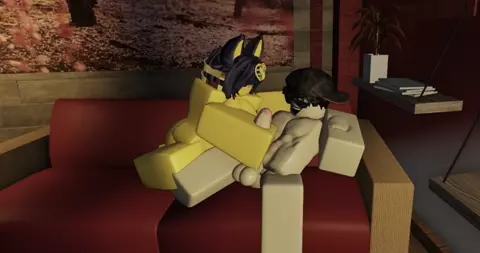 Breeding with Ankha the cat (Roblox)