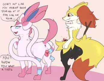 Mischievous Sylveon and Horny Braixen