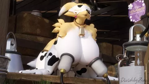 Renamon Milking at Squish's Farm