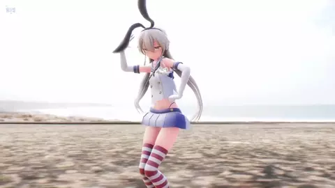 Shimakaze - Deep Blue Town [MMD R15] Iwayen