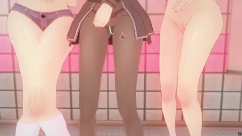 genshin impact girls hentai party at shower room
