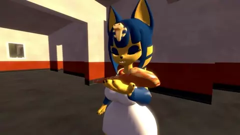 Ankha is saved by a guy and she thanks him in her room.