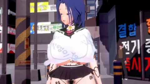 Three perverted high school girls danced in the street!