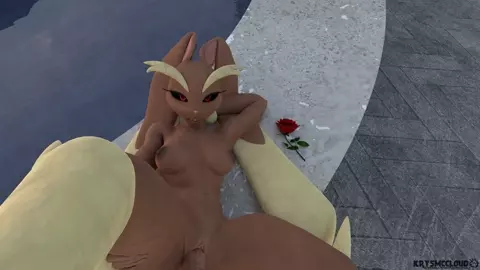 Lopunny by the Fountain