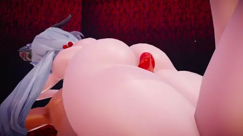 【MMD】Thick Ganyu's "appreciation party" (Undressing + Cross-section)