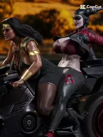 Wonder Woman and Harley Quinn hot game sex | pmv edit