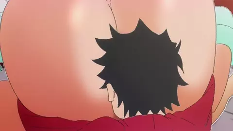 Luffy licks Yamato's ass