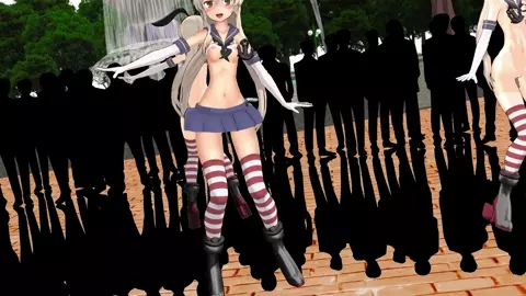 Shimakaze x4 - Suki! Yuki! Maji Magic! [MMD R18] RubyMMD