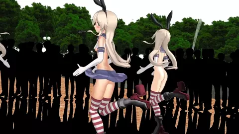 Shimakaze x4 - Suki! Yuki! Maji Magic! [MMD R18] RubyMMD