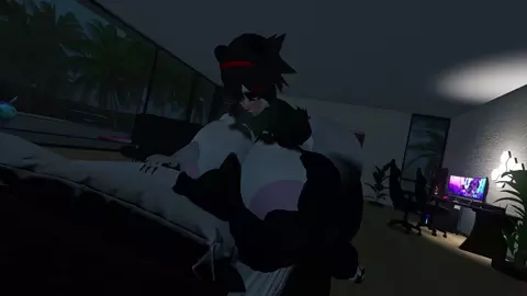 Panda housewife cheating on her husband with hung neighbor wolf