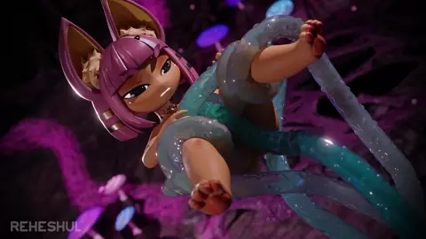 Yellow cat vs tentacles (all the way through)