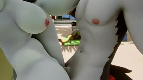 Cate Meowdy and Meowskulls in the beach full