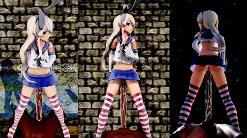 Shimakaze - Lamb Riding Cock (ver. 2) [MMD R18] Slime