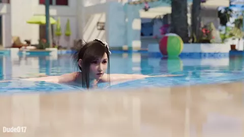 Tifa Lockhart in a swimming pool (Dude017) [1080p]