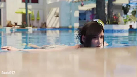 Tifa Lockhart in a swimming pool (Dude017) [1080p]
