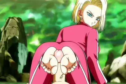 Android_18 thanks goku for saving her