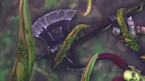 Orc gets entangled and fucked by futa night elf