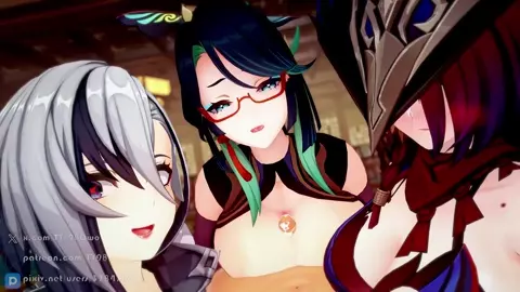 Arlecchino & XianYun & Chasca titfuck (sound)