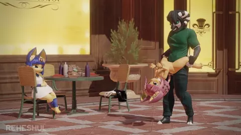 Cat twins at the cafe