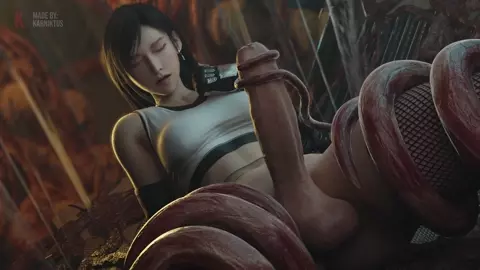 [COMMISSION] Futa Tifa Tentacle Urethral Cum & Urine Pumping