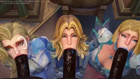 [BlackBirdNSFW] Triple Blonde Blowjob