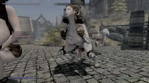 feral on futa in the streets of whiterun!!