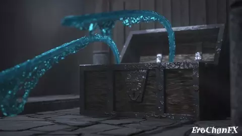 Genshin Skirk trapped and tentacled in a mimic chest