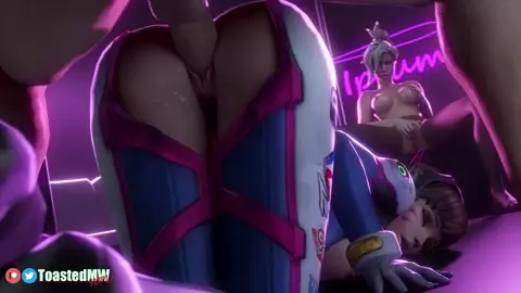 D.va Ass Fucked While Mercy Watches And Fingers Herself (Preview)
