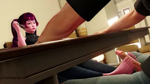Breakfast footjob