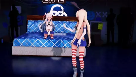 Shimakaze & Amatsukaze - Chocolate Cream (Sex ver.) [MMD R18] GenesisMMD