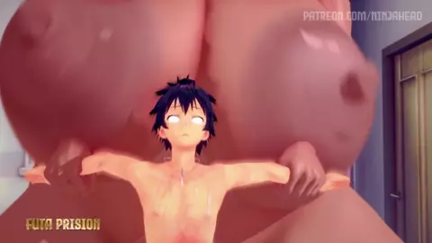 Dominated by a muscular futanari