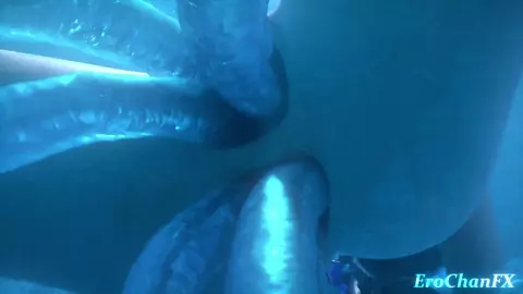 Stellar blade Eve tentacled underwater