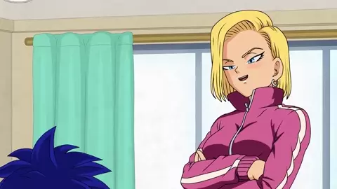Android 18 receives a visit from an unknown Saiyan.