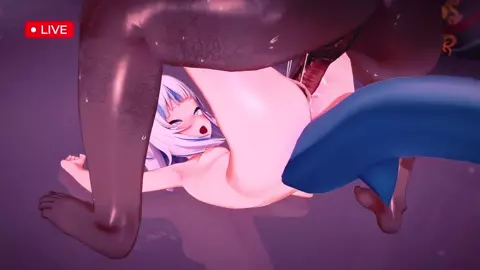 Gawr Gura creampied during the live stream