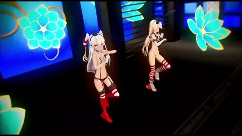 Shimakaze & Amatsukaze - Yoiyoi Kokon [MMD R15] Unknown