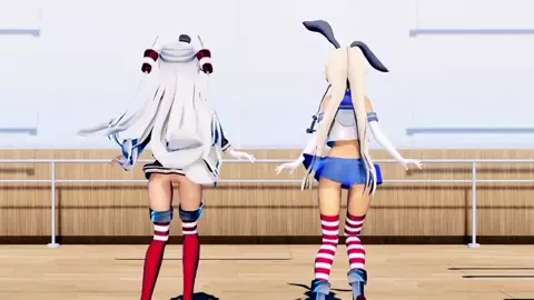 Shimakaze & Amatsukaze - Ghost Dance [MMD R18] Unknown
