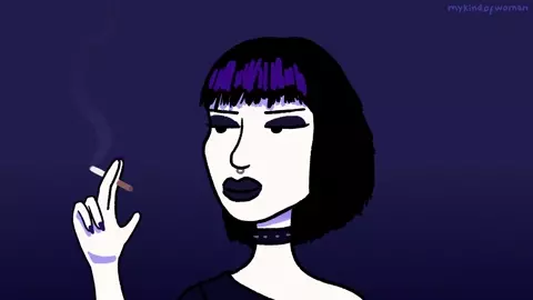 What does a goth girl do alone in the cemetery at night? [mykindofwoman]