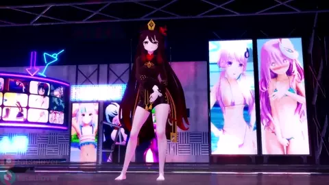 【R-18 MMD】 Hu Tao's Exotic Dance - Footjob