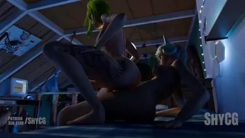 Futa Bestie Rides Cock in pussy at sleepover