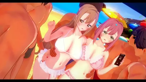 Hanazono Hakari & Inda Karane Visit The Beach