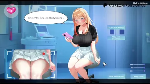 Touch the Blonde College Babe Health Check Time [Full Game]