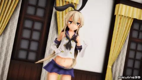 Shimakaze - Mischievous Function [MMD R15] Mikuline39