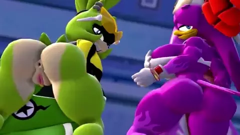 Surge and Wave have a threesome with Ace