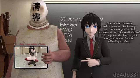 Punished school girl