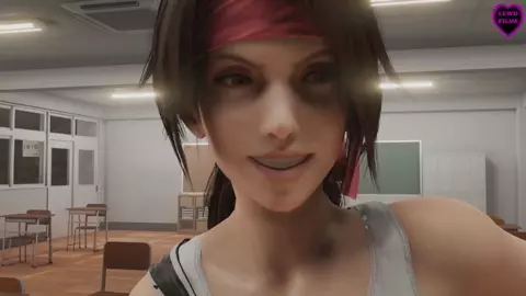 LewdFilms - F-the Teacher! - Lara Croft, Tifa Lockhart and Jessie Rasberry (Futa)