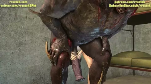 Tifa Lockhart ass licking the Minotaur Monster