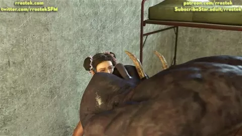 Tifa Lockhart ass licking the Minotaur Monster