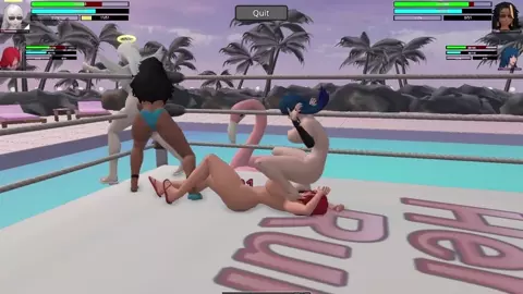 HRSL Pool Fight: Akari and Noemie vs Natasha and Kaelara