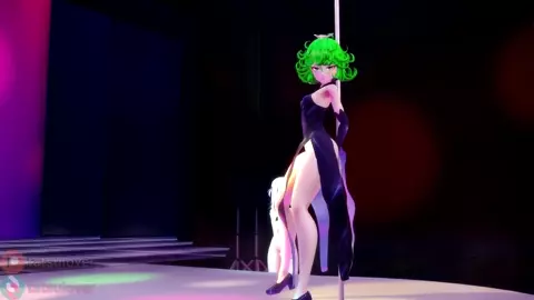 【R-18 MMD】 Tatsumaki's Pole Dance and sex with Futa Gawr Gura