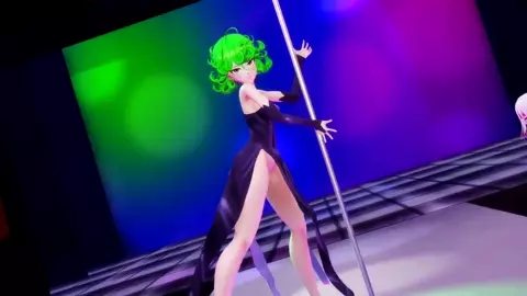 【R-18 MMD】 Tatsumaki's Pole Dance and sex with Futa Gawr Gura